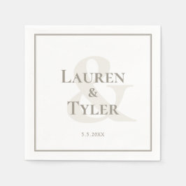 Elegant Monogrammad bröllopsmottagarprogramvaran Pappersservett