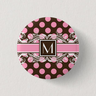 Elegant Monogrammad Geometric Dot Mönster Knapp