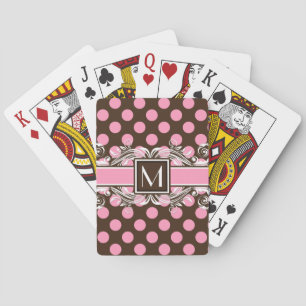 Elegant Monogrammad Geometric Dot Mönster Kortlek