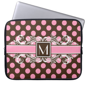 Elegant Monogrammad Geometric Dot Mönster Laptop Sleeve