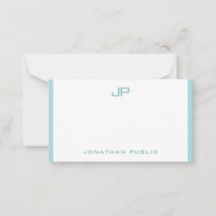 Elegant Monogrammad Modern Simple Template Anteckningskort