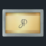 Elegant Monogrammad Template Guld ser modern ut<br><div class="desc">Elegant Monogrammed Template Guld ser dagens Trendig Glamor Bälte Buckle.</div>