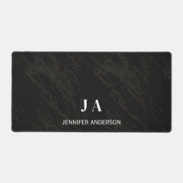 Elegant Monogrammed Black Marble