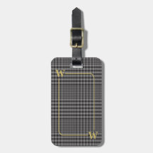 Elegant Monogrammed Black och Guld Glen Play