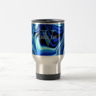 Elegant Monogrammed Blue Chrome Mönster Resemugg