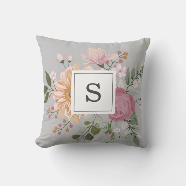 Elegant  Monogrammed Dekorativ kudde (Framsida)