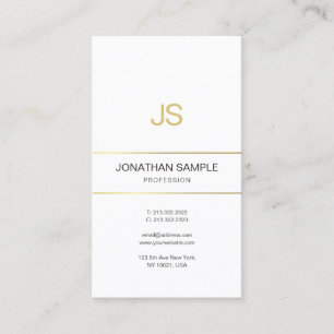 Elegant Monogrammed Design Trendig Guld stripe Visitkort