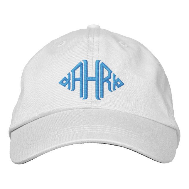 Elegant Monogrammed Embroized Hat Broderad Keps (Framsida)