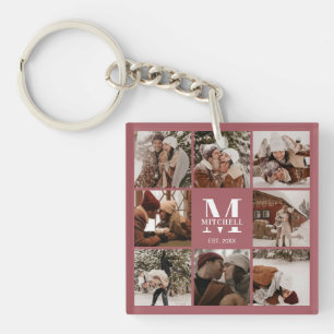 Elegant Monogrammed Family Photo Collage Modern