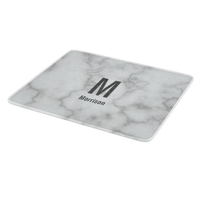 Elegant Monogrammed Faux White Marble (Hörn)