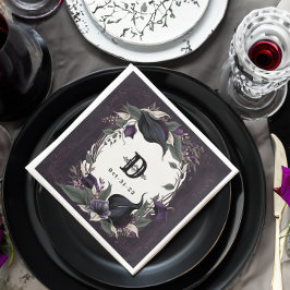 Elegant Monogrammed Gothic Bröllop Pappersservett