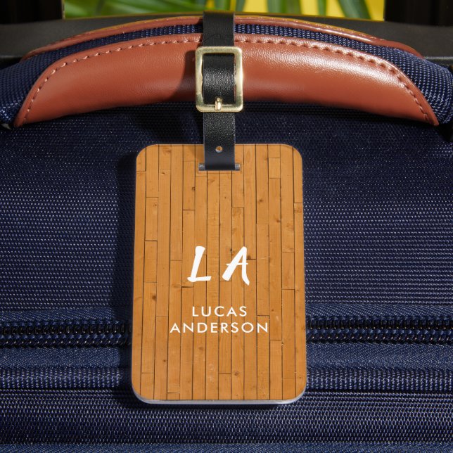 Elegant Monogrammed Guld Brushed Metallic Luggage Bagagebricka (Framsida Insitu 2)