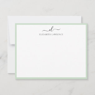 Elegant Monogrammed handskript Anteckningskort
