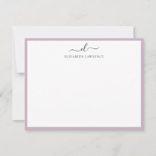 Elegant Monogrammed handskrivet skriptkort Anteckningskort