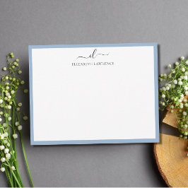 Elegant Monogrammed handskrivet skriptkort Anteckningskort