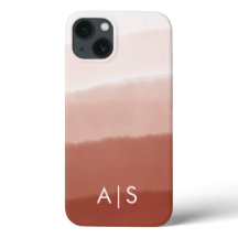 Elegant Monogrammed Initialer Copper Rust Ombre