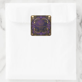 Elegant Monogrammed Kärlek Spell Gothic Bröllop Fyrkantigt Klistermärke