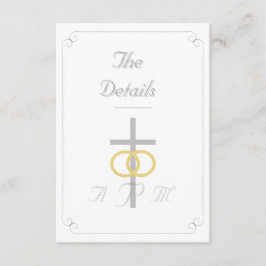 Elegant Monogrammed katolska Bröllop Tilläggskort