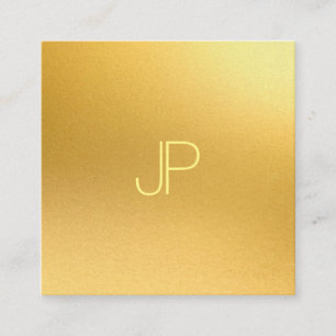 Elegant Monogrammed modern guld- malllyx Fyrkantigt Visitkort