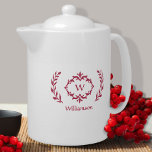 Elegant Monogrammed Namn Modern WAN Magenta Red<br><div class="desc">Anpassa ditt kök med vår elegant i namn med monogrammet och med en röd och vit magenta med ett unikt alternativ för lagerkrans och anpassningsbar. Med Zazzle-designen verktyg kan all färger i den här designen, inklusive utandningsbilden, ändras till valfritt färg. Speciell vektorgrafik gör att andedräkten kan förstoras utan att någon...</div>