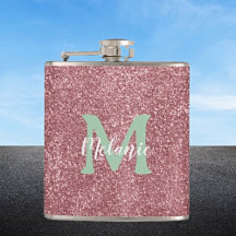 Elegant Monogrammed Rosa Glitter