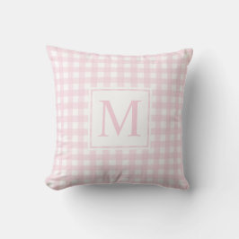Elegant Monogrammed  Rosa Medium Gingham Kudde