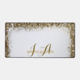 Elegant Monogrammed vit guld faux glitter