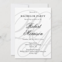 Elegant Monogrammed w/ QR kod Bacherlor Party
