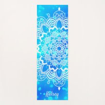 Elegant Monogrammed White & Blue Mandala Mönster Y