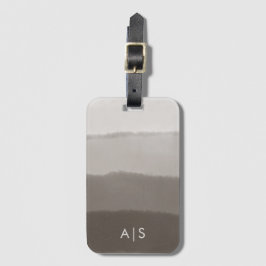 Elegant Monogrammerad Akvarell Davy Grå Ombre Bagagebricka