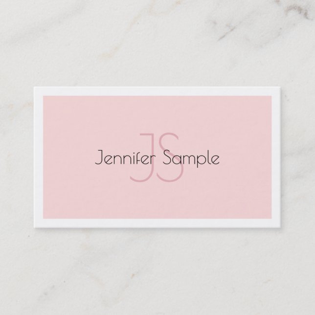 Elegant Monogrammerad Design Minimalistisk Lyx Visitkort (Framsida)