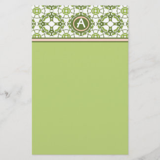 Elegant monogrammerad grön keltisk brevpapper