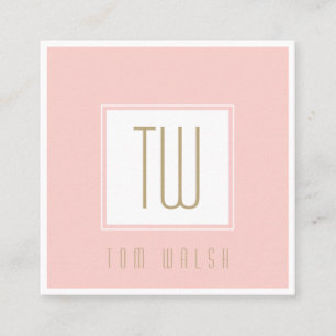 Elegant Monogrammerad Rosa Guld Kort
