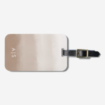 Elegant Monogrammerad Vattenfärgssvamp Brun Ombre
