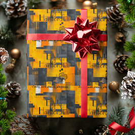 Elegant Monokromt geometriskt gift-figursättning m Presentpapper