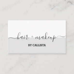 Elegant, monokromt skript - Hair Makeup Visitkort