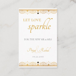 Elegant Mönster Indiska Bröllop-Gnistran Visitkort