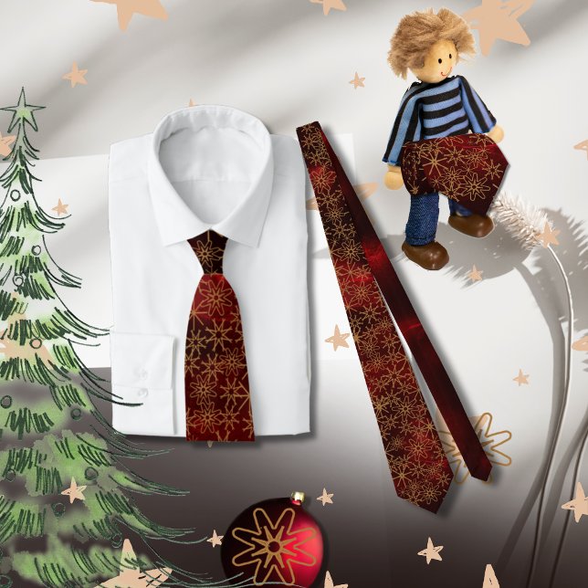 Elegant Mönster jul Red Guld Neck Tie Slips (Elegant Pattern Christmas Red Gold Neck Tie)