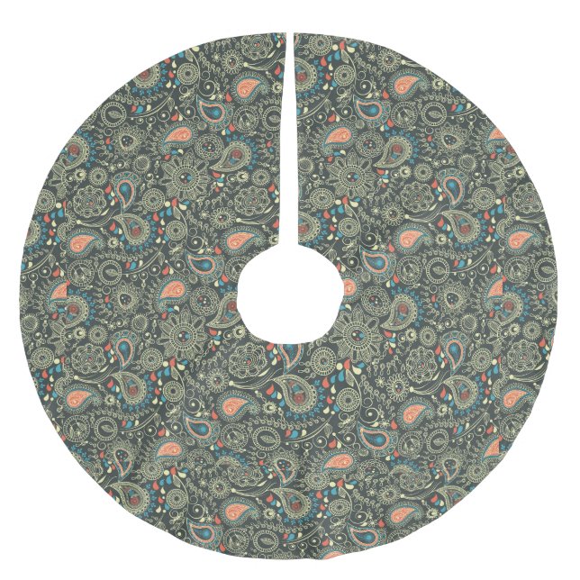 Elegant Mönster Julgransmatta Borstad Polyester (Framsidan)