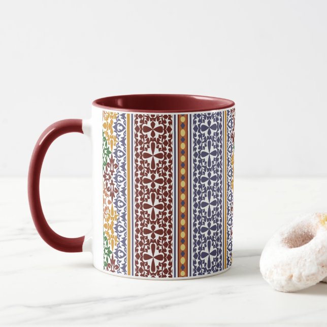 elegant mönster med etniska influenser mugg (Med munk)