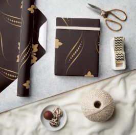 Elegant mönster med gyllene blomster motiv presentpapper