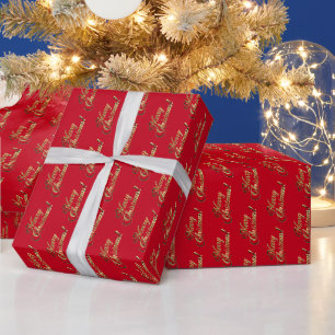Elegant Mönster Modern Red God jul Presentpapper