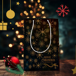 Elegant Mönster SVART GULD God Jul