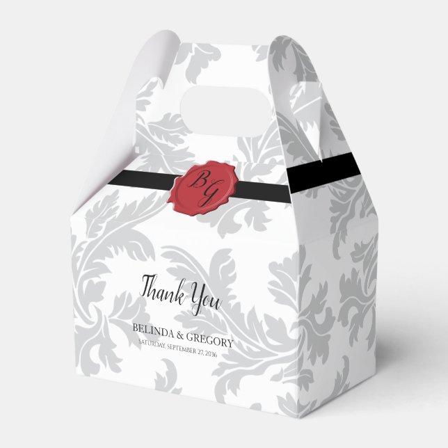 Elegant Mönster & Vax säl Bröllop Presentaskar (Framsidan Sidan)