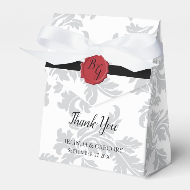 Elegant Mönster & Vax säl Bröllop Presentaskar (Framsidan Sidan)