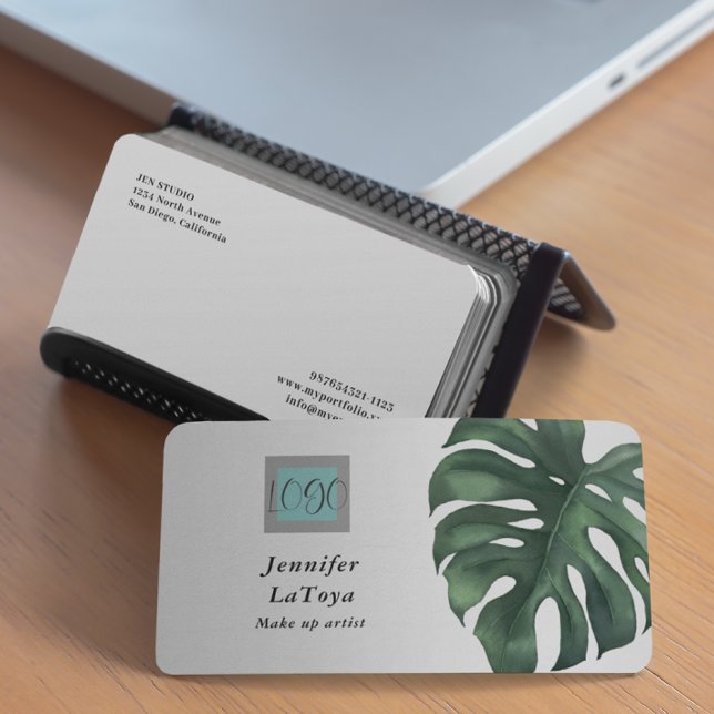 Elegant Monstera-logotyp  Visitkort (Skapare uppladdad)