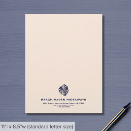 Elegant Monstera Löv Business Letterhead Brevhuvud