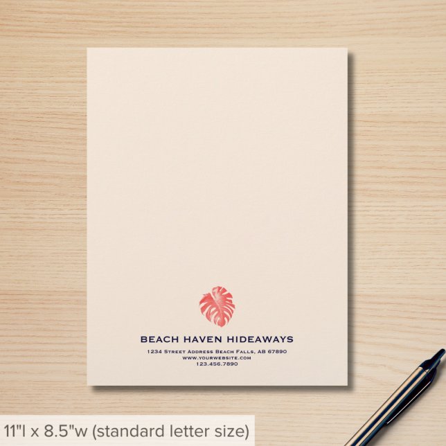 Elegant Monstera Löv Business Letterhead Brevhuvud (Skapare uppladdad)