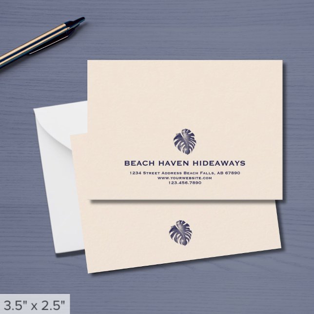 Elegant Monstera Löv Corporate Note Card Anteckningskort (Skapare uppladdad)