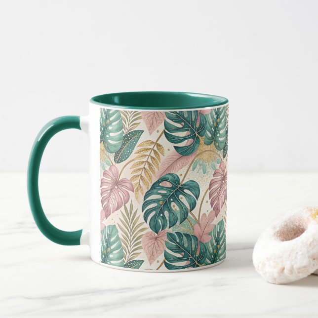Elegant Monsteras Gold Mugg (Med munk)
